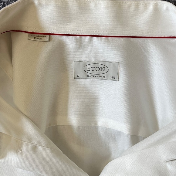 Eton Contemporary French Cuff Button Up Long Sleeve Shirt - Men's Size 42 / 16.5 - Picture 6 of 11